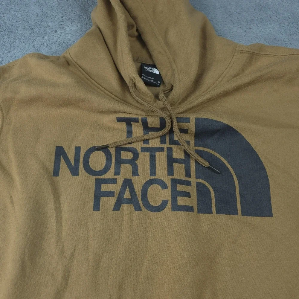 The North Face Hoodie Mens XL Brown Half Dome Pullover Logo Sweatshirt Fleece